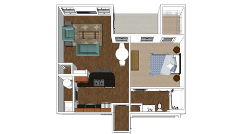 Osprey 1BR Spacious one bedroom apartment, featuring attached garages on select units.